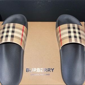 KIDS Burberry Vintage Check Slides
